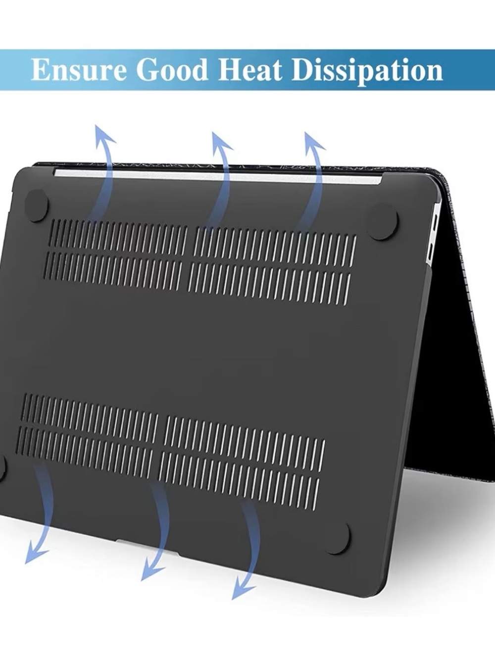 Black Croc Texture Laptop Skin with Matching Keyboard Cover - Picture 4 of 6